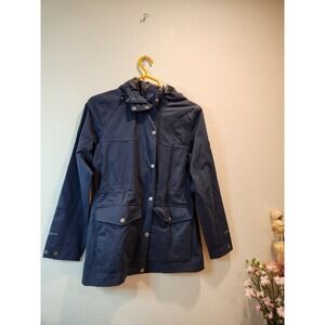 Eddie Bauer WeatherEdge Jacket Women's S Navy Waterproof‎ Hooded Parka EUC
